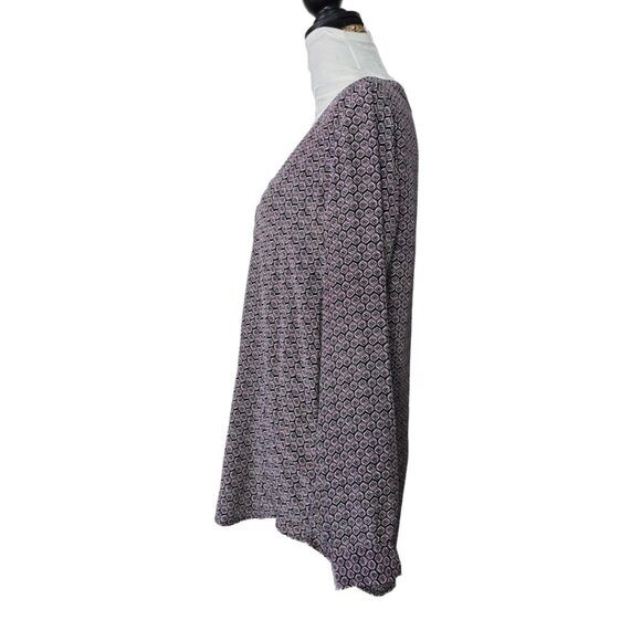 Joie Purple, Black & White Moroccan Tile 'Daryn' Print 100% Silk Oversized Tunic - Picture 4 of 9